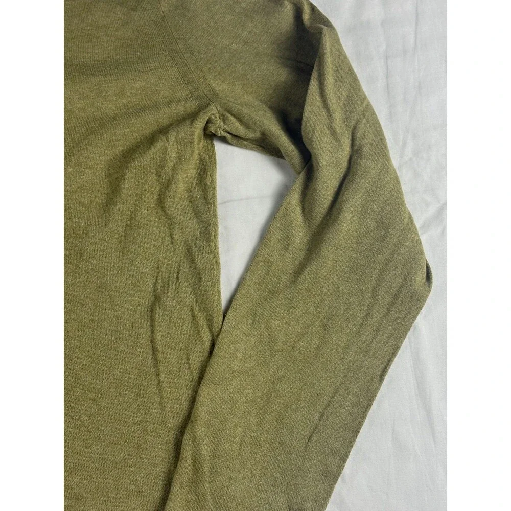 Banana Republic Mens Luxury Blend Sweater L Green Silk Cashmere Cotton Crewneck